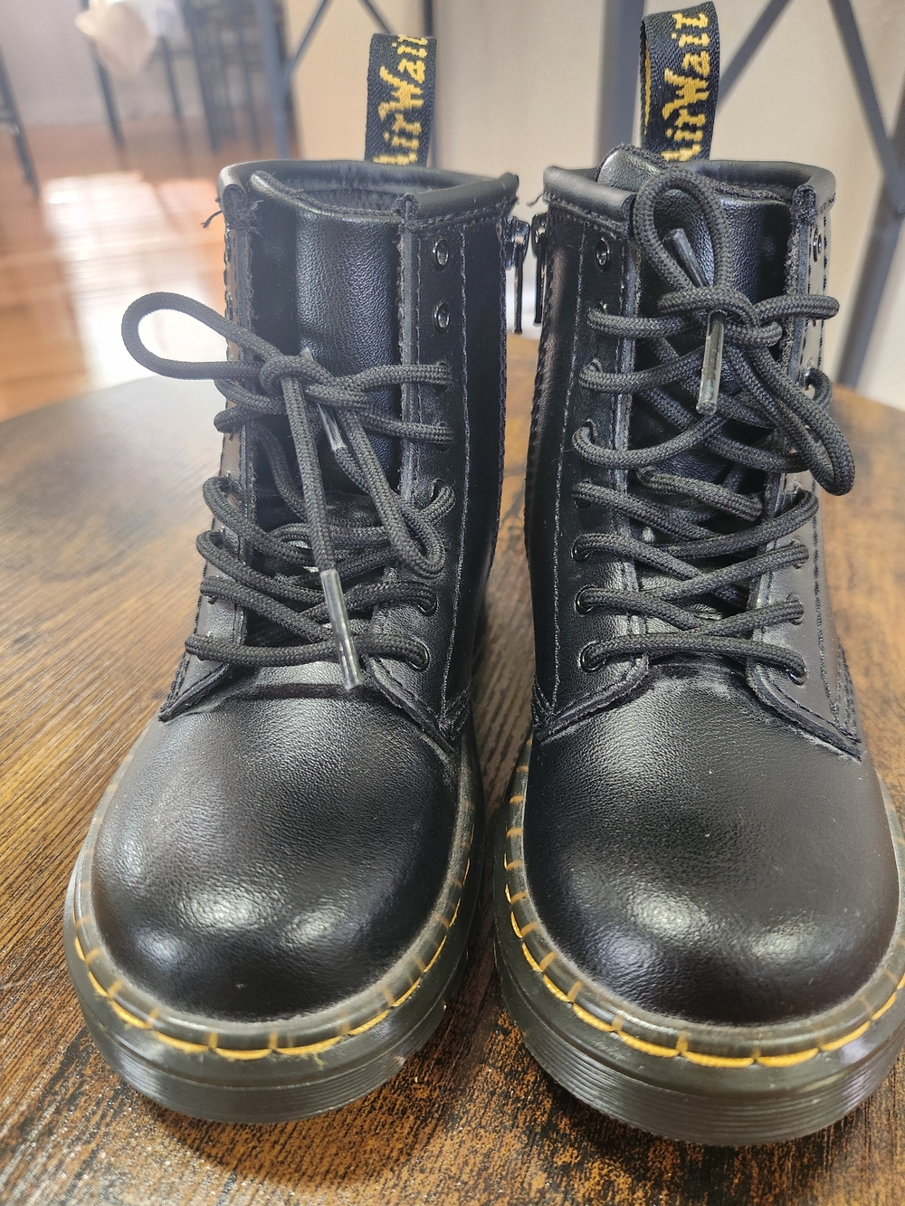Dr. Martens Black Lace-Up Boot with Silver Eyelets